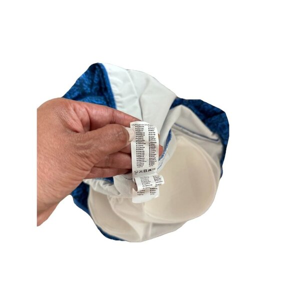 Profile By Gottex Petrol Blue Mehndi One Shoulder Ruffle Swimsuit Womens Size 14 - Picture 13 of 16